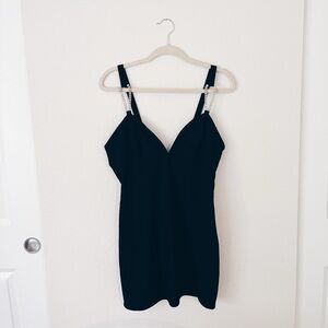 Zara Mini Black Dress with Sparkly Straps Size L